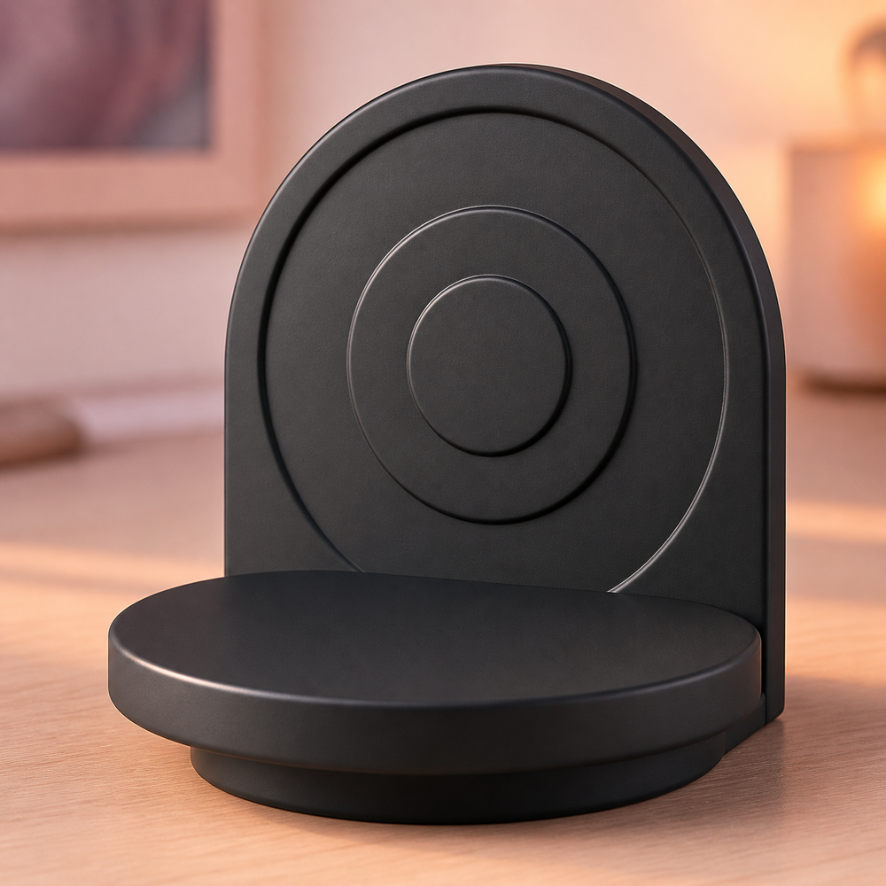 Film Reel Display Riser, Pastel Movie Shelf Stand, Cute Desk Room Decor Gift — Black color variant