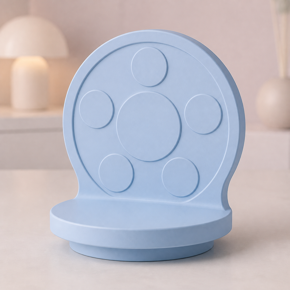 Film Reel Display Riser, Pastel Movie Shelf Stand, Cute Desk Room Decor Gift — Blue color variant