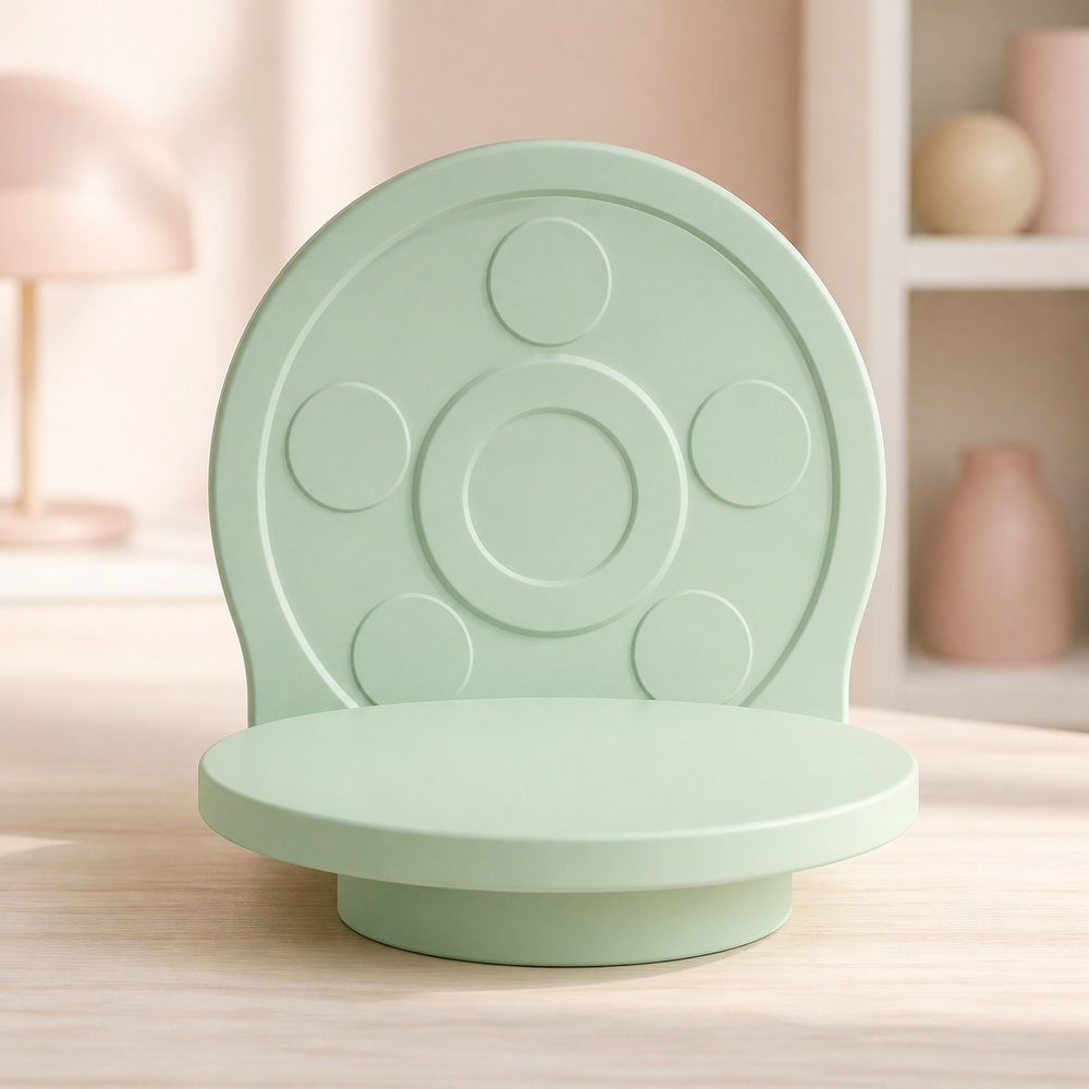 Film Reel Display Riser, Pastel Movie Shelf Stand, Cute Desk Room Decor Gift — Green color variant