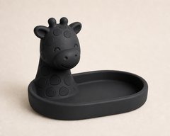 Giraffe Neck Ring Dish, Pastel Safari Jewelry Holder — Black color variant