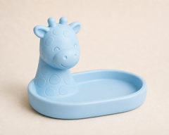 Giraffe Neck Ring Dish, Pastel Safari Jewelry Holder — Blue color variant