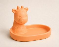 Giraffe Neck Ring Dish, Pastel Safari Jewelry Holder — Orange color variant