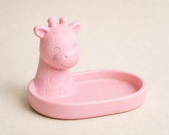 Giraffe Neck Ring Dish, Pastel Safari Jewelry Holder — Pink color variant