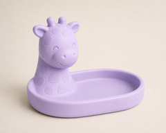 Giraffe Neck Ring Dish, Pastel Safari Jewelry Holder — Purple color variant