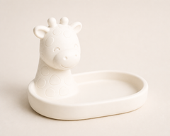 Giraffe Neck Ring Dish, Pastel Safari Jewelry Holder — White color variant