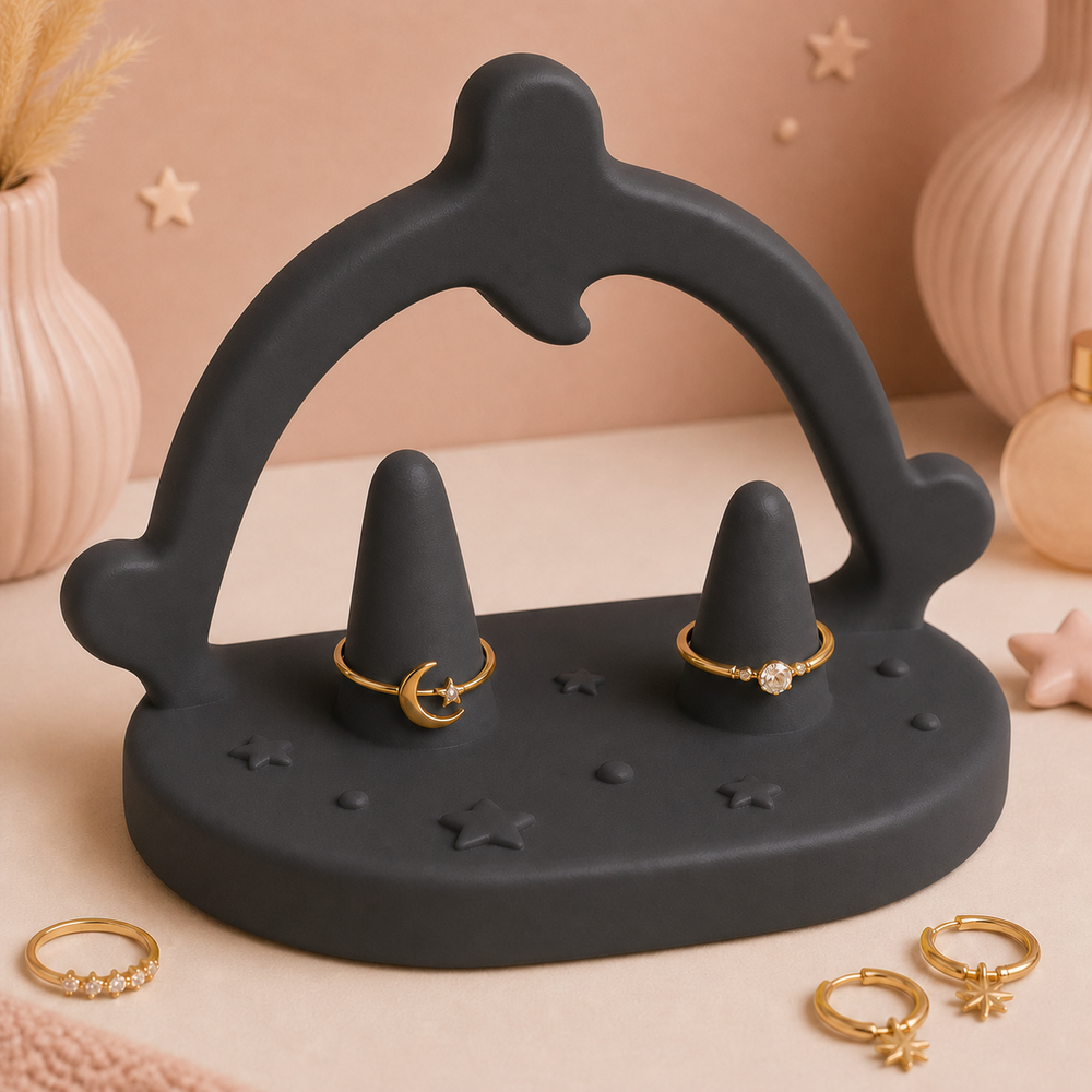 Sagittarius Bow Jewelry Holder, Zodiac Ring Holder, Astrology Vanity Decor — Black color variant