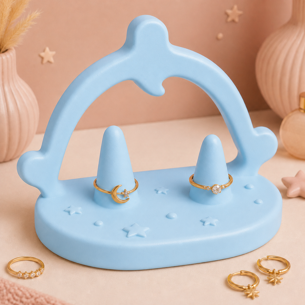 Sagittarius Bow Jewelry Holder, Zodiac Ring Holder, Astrology Vanity Decor — Blue color variant