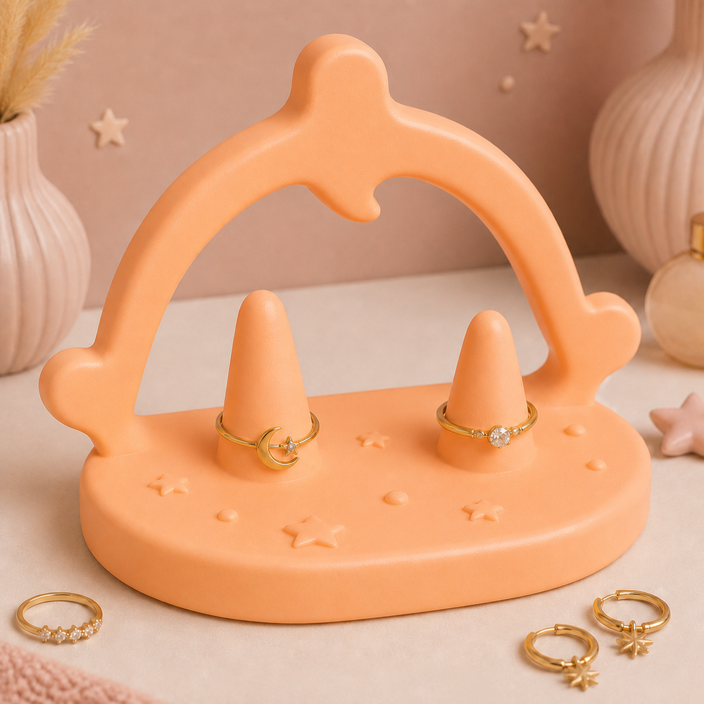 Sagittarius Bow Jewelry Holder, Zodiac Ring Holder, Astrology Vanity Decor — Orange color variant