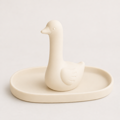 Silly Goose Ring Dish, Pastel Jewelry Tray — Beige color variant