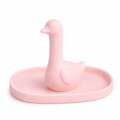 Silly Goose Ring Dish, Pastel Jewelry Tray — Pink color variant