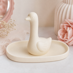 Silly Goose Ring Dish, Pastel Jewelry Tray — White color variant