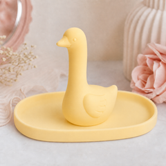 Silly Goose Ring Dish, Pastel Jewelry Tray — Yellow color variant